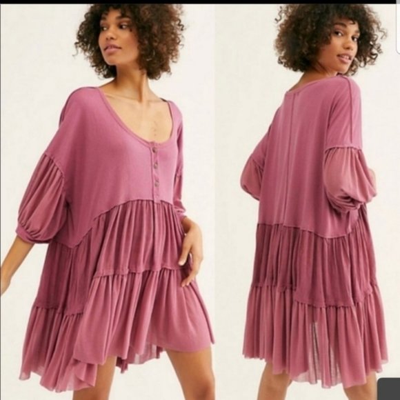 Free People Tops - NEW! Free People Skye Tunic Tee Daphne